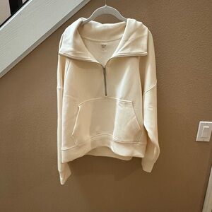 CALIA Cream Quarter-Zip Pullover